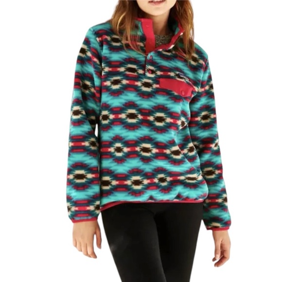 Patagonia Sweaters - Patagonia Wild Desert Synchilla Large Pullover Fleece Retired Aztec Tribal Cozy